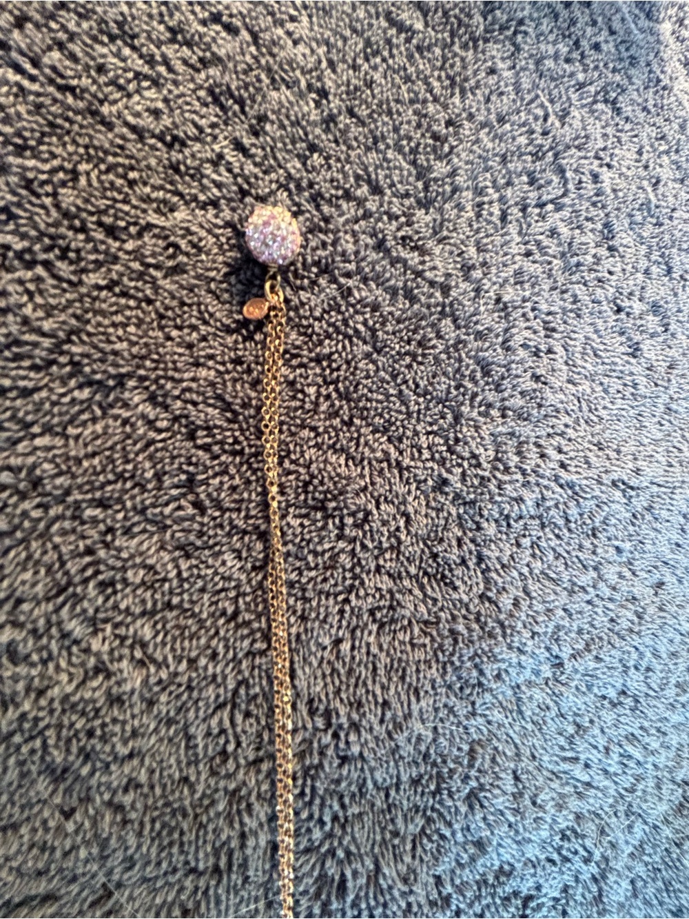 Rose Gold Crystal Pave Ball Pendant Necklace - Pink Accents - Picture 3 of 3